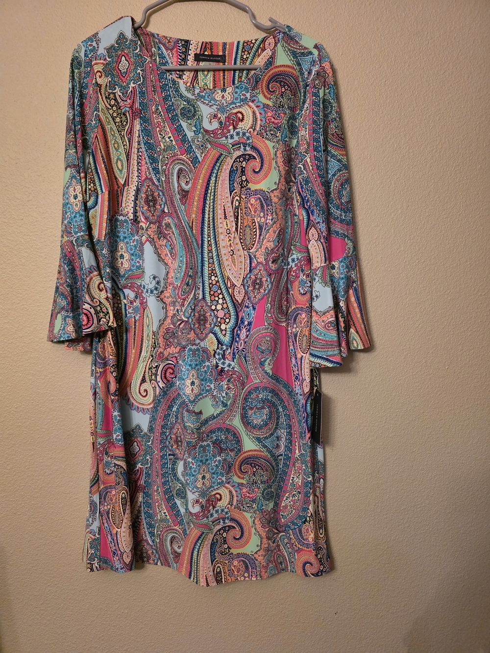 Tommy Hilfiger Multicolor Paisley Long-Sleeve Shift Dress